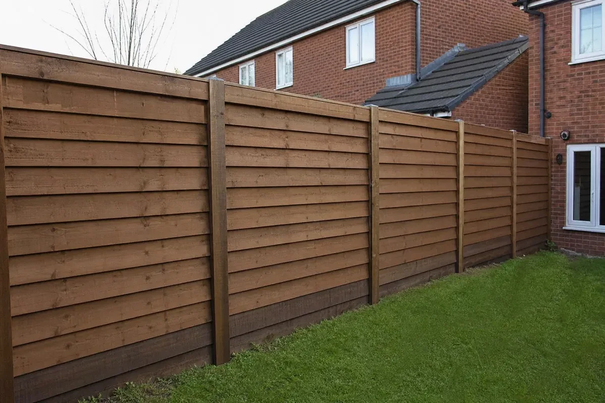 Feather edge timber fencing in a Wolverhampton garden